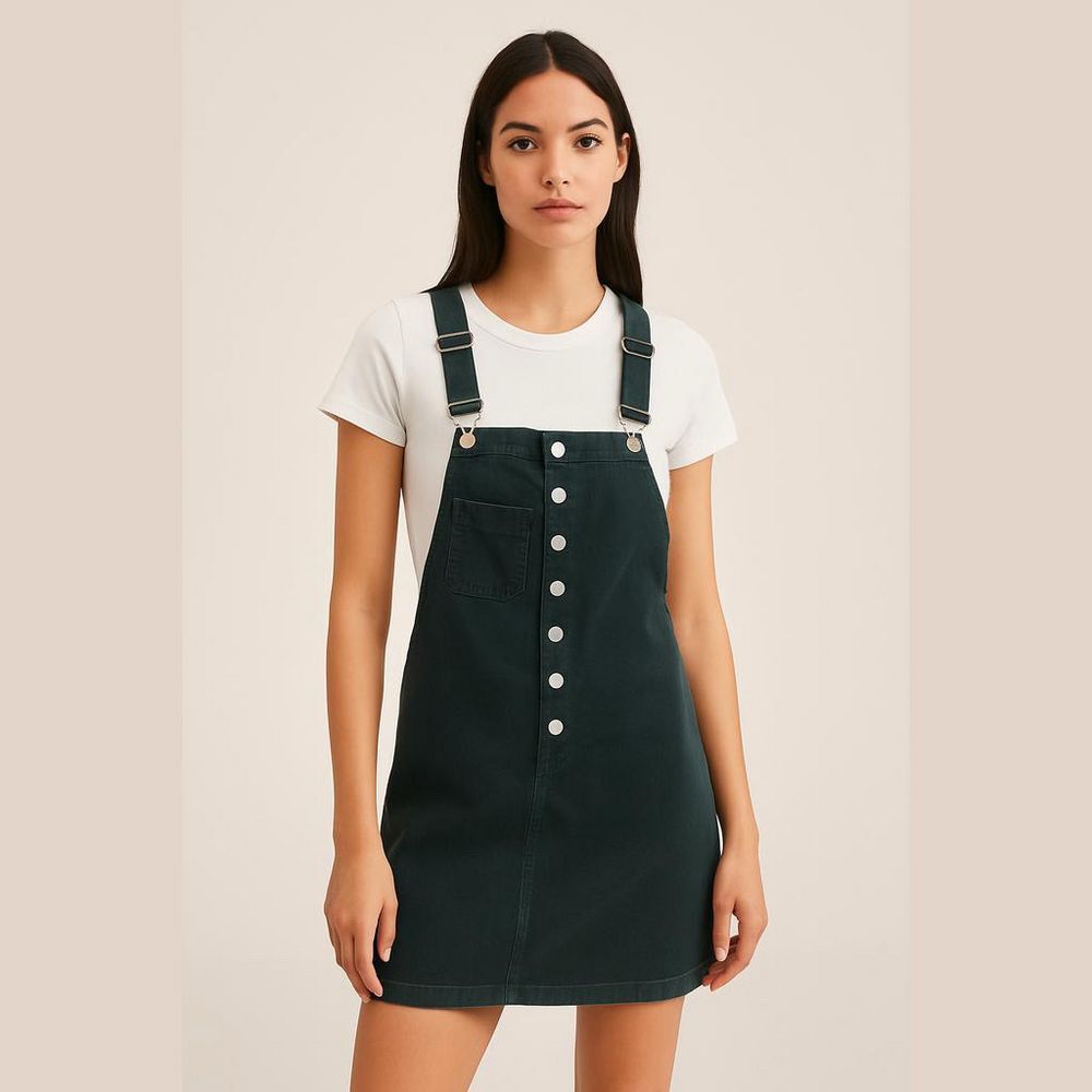I&M Premium Black Label Corduroy Overall Dress Large NWT